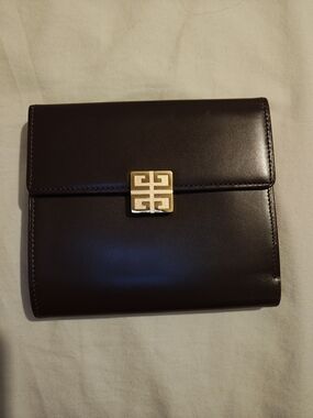 Brown Leather Givenchy Wallet With Gold Hardware